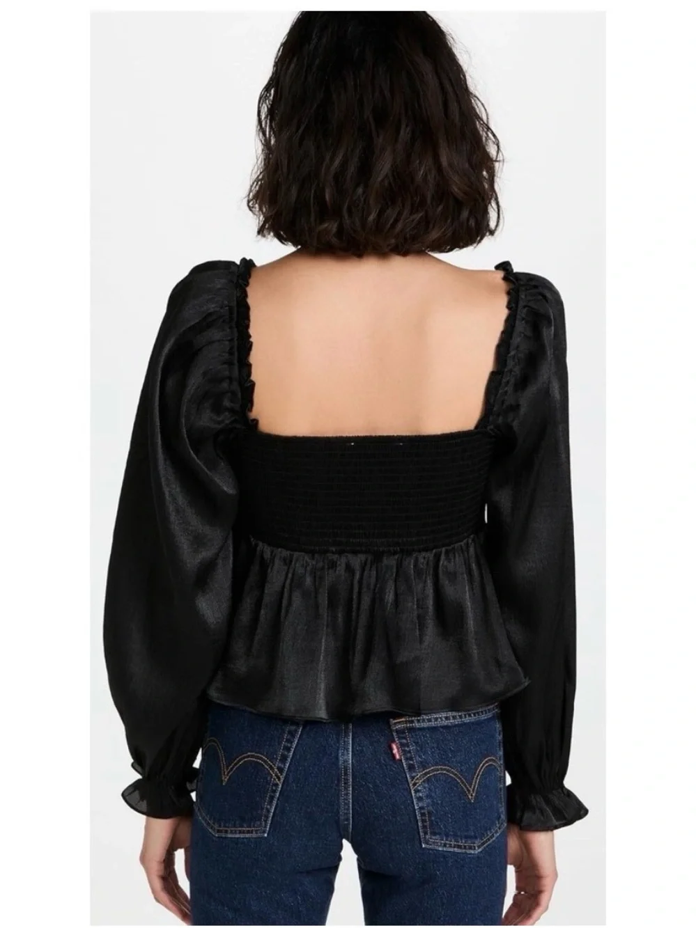 ASTR the Label Irene Sweetheart Top in Black Size Small